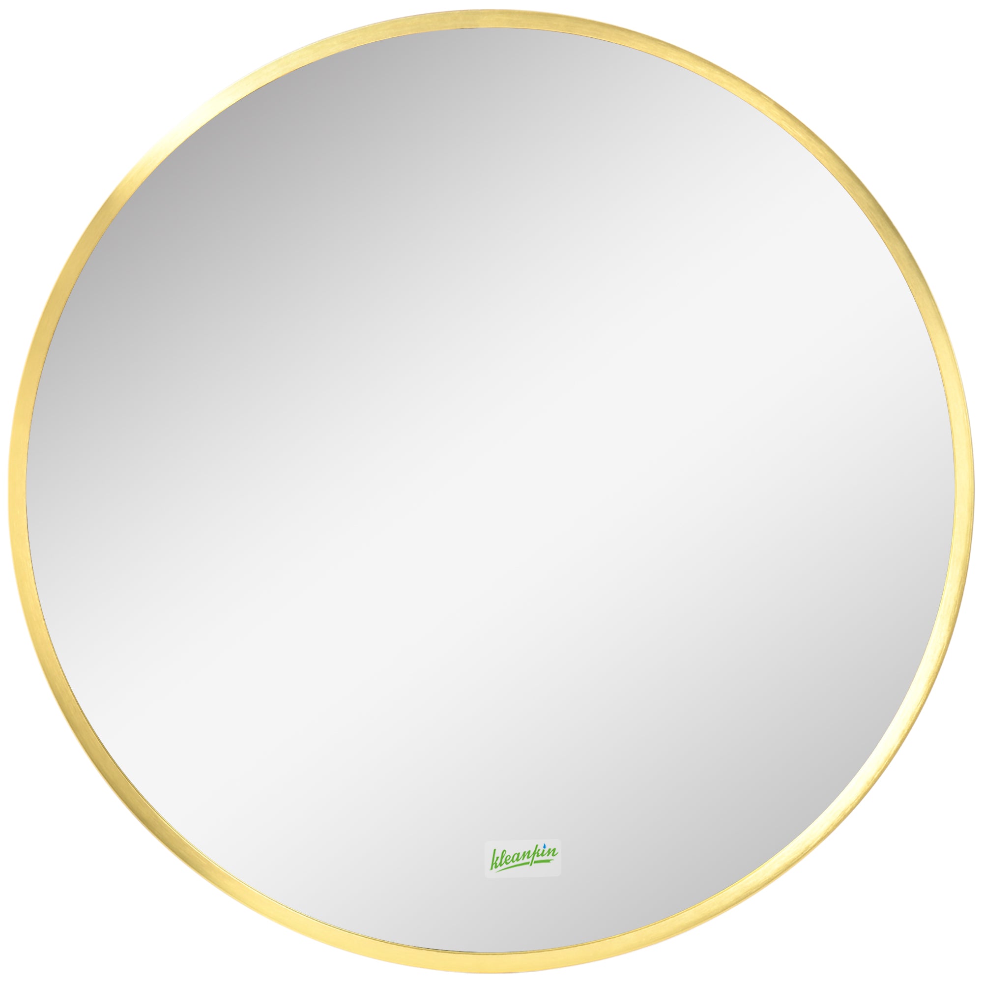 kleankin Round Wall Mirror for Bathroom, Bedroom, Hallway, Gold Metal Frame