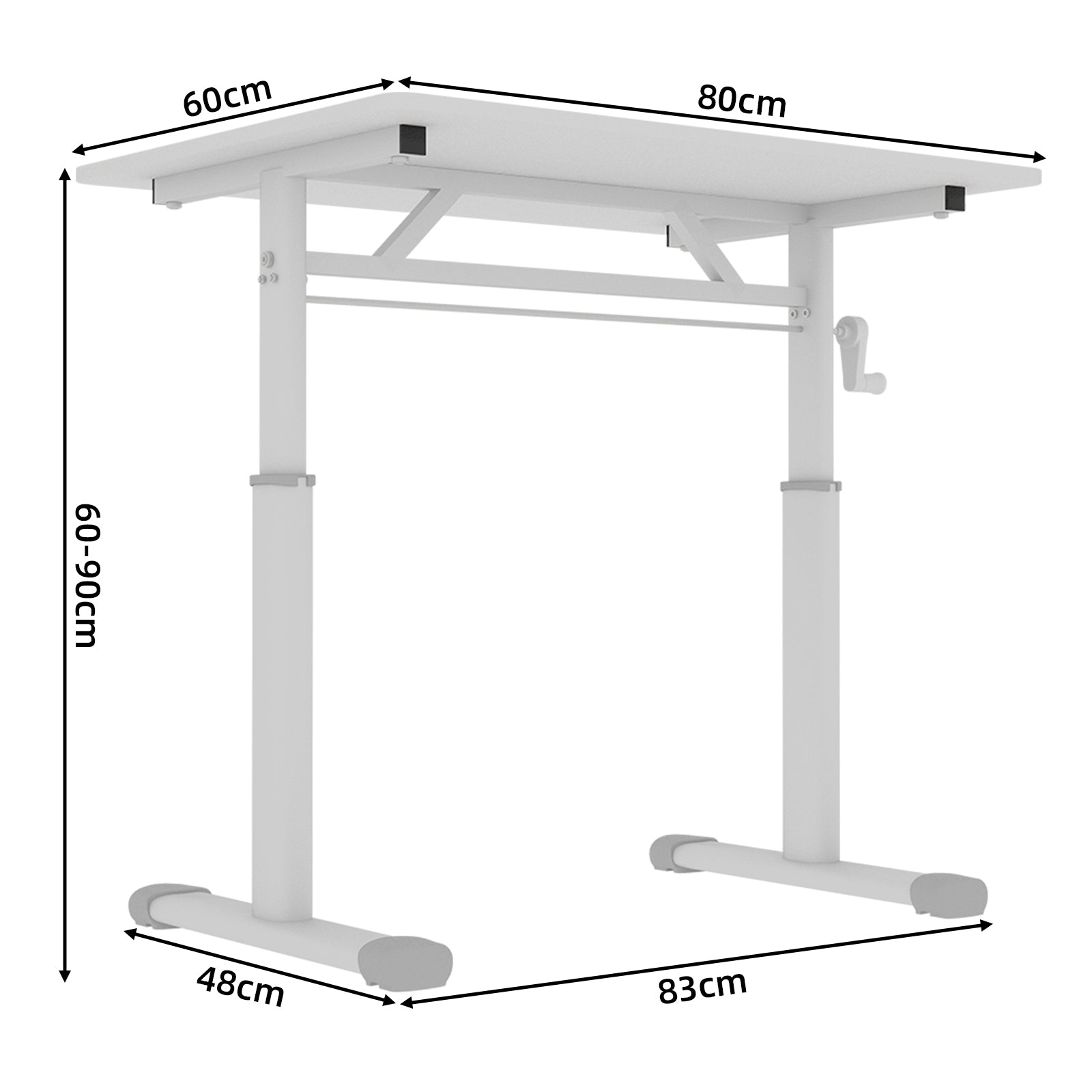 Adjustable Study Desk - Height, Multi-Purpose, White