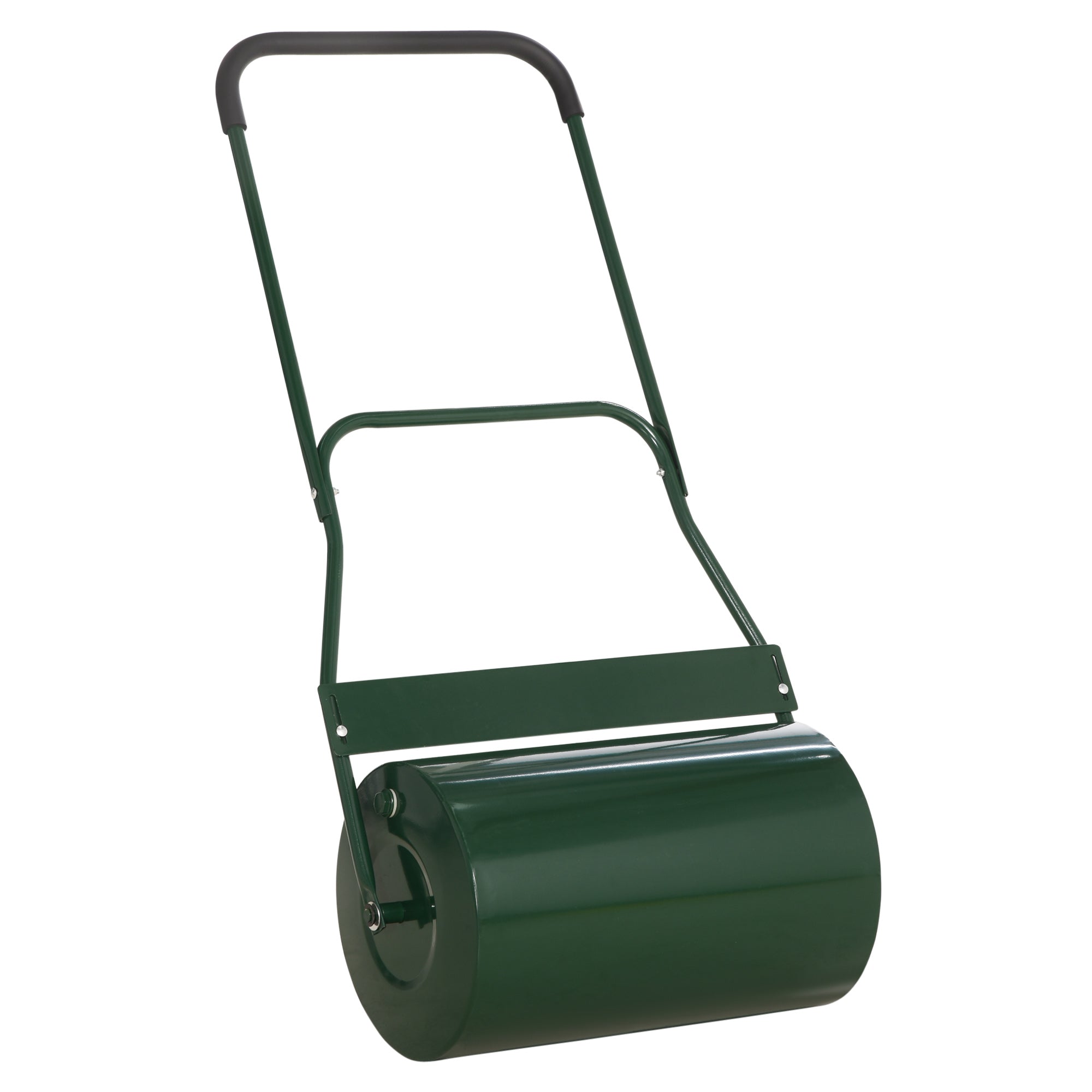 Lawn Roller, 40L Drum with Collapsible Handle and Scraper Bar, Green
