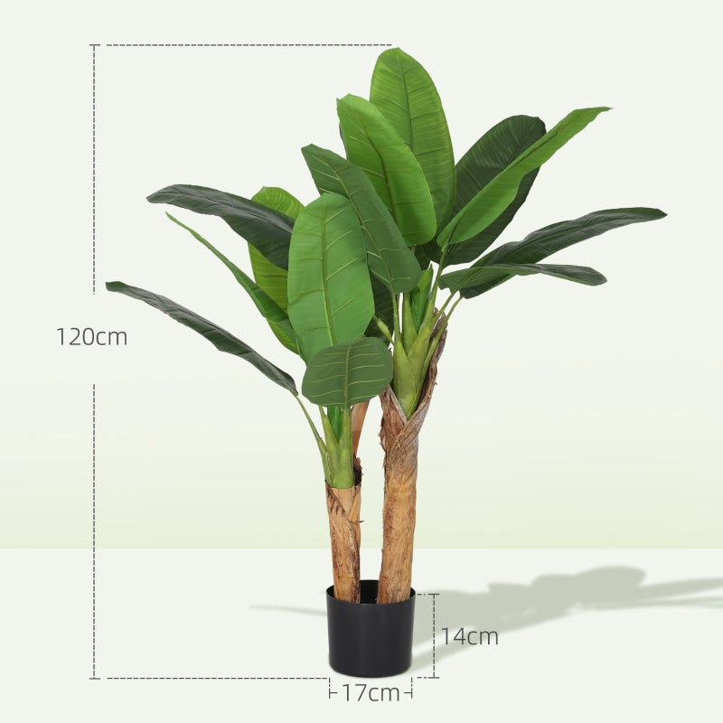 Artificial Banana Tree, Set of 2, 120 cm, Plastic
