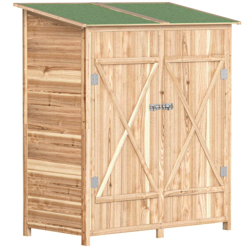 Tool Shed with Side Table, 140x75x157cm, Fir Wood