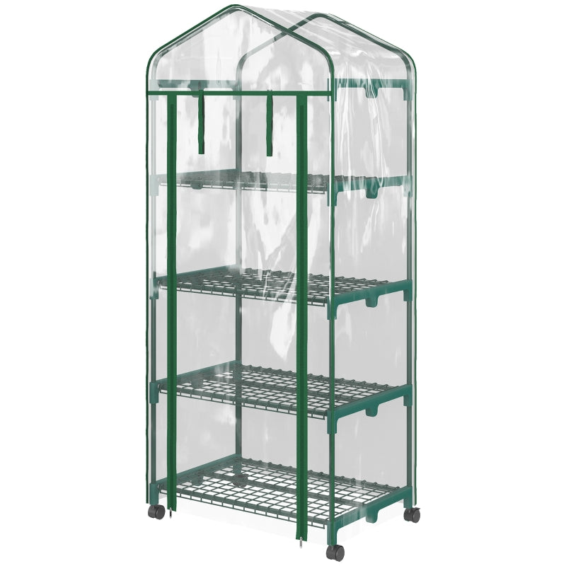 Plastic Greenhouse, 4-Shelf Cold Frame, Transparent