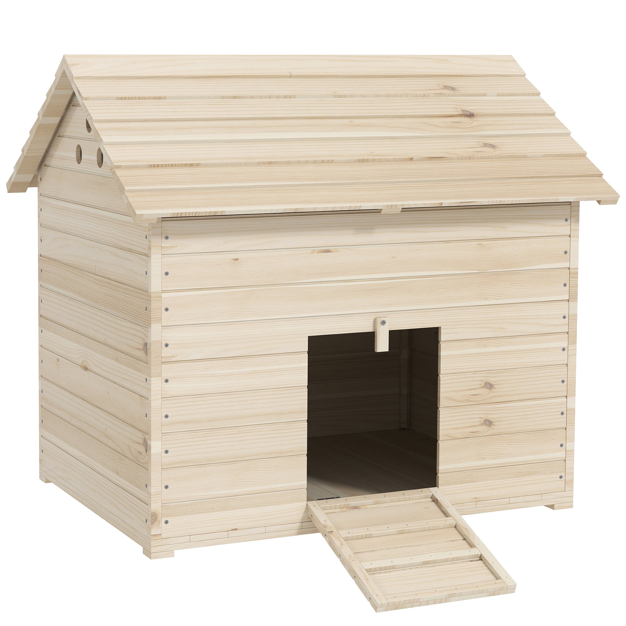 Duck House, Hinged Tilting Roof, Raised Floor, Fir Wood