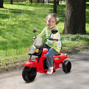 aiyaplay electric kids motorcycle, 3 wheels, 6v battery operated, red