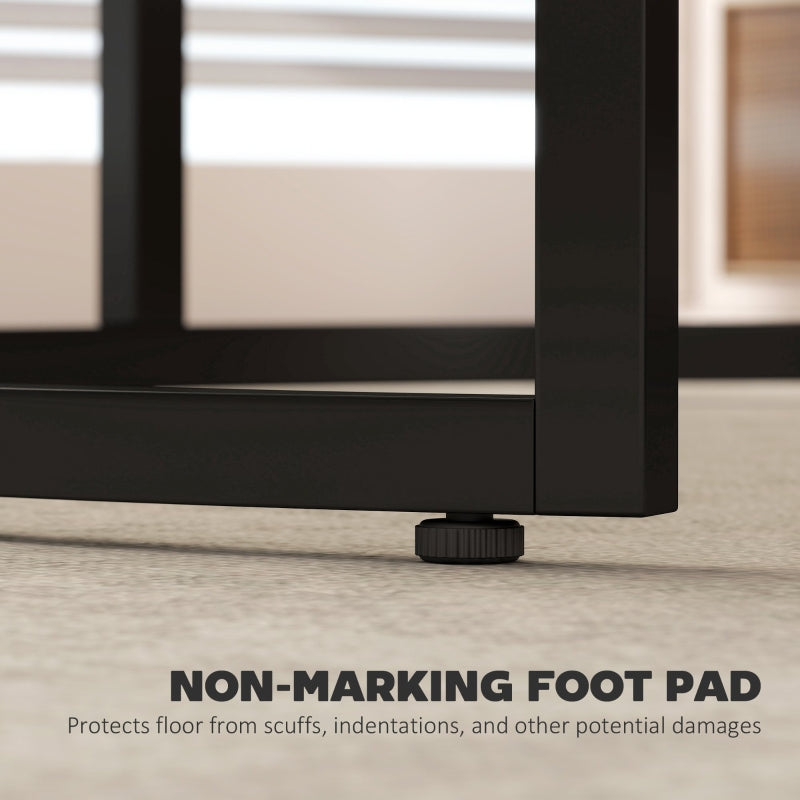 Set of Two Stacking Tables Wood-Effect Rustic Brown