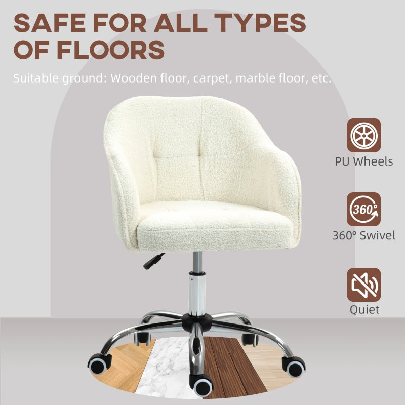 Teddy Fleece Office Chair 46-56 cm - Cream