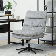 Armless Office Chair, Swivel Padded, Height Adjustable, Steel, Grey