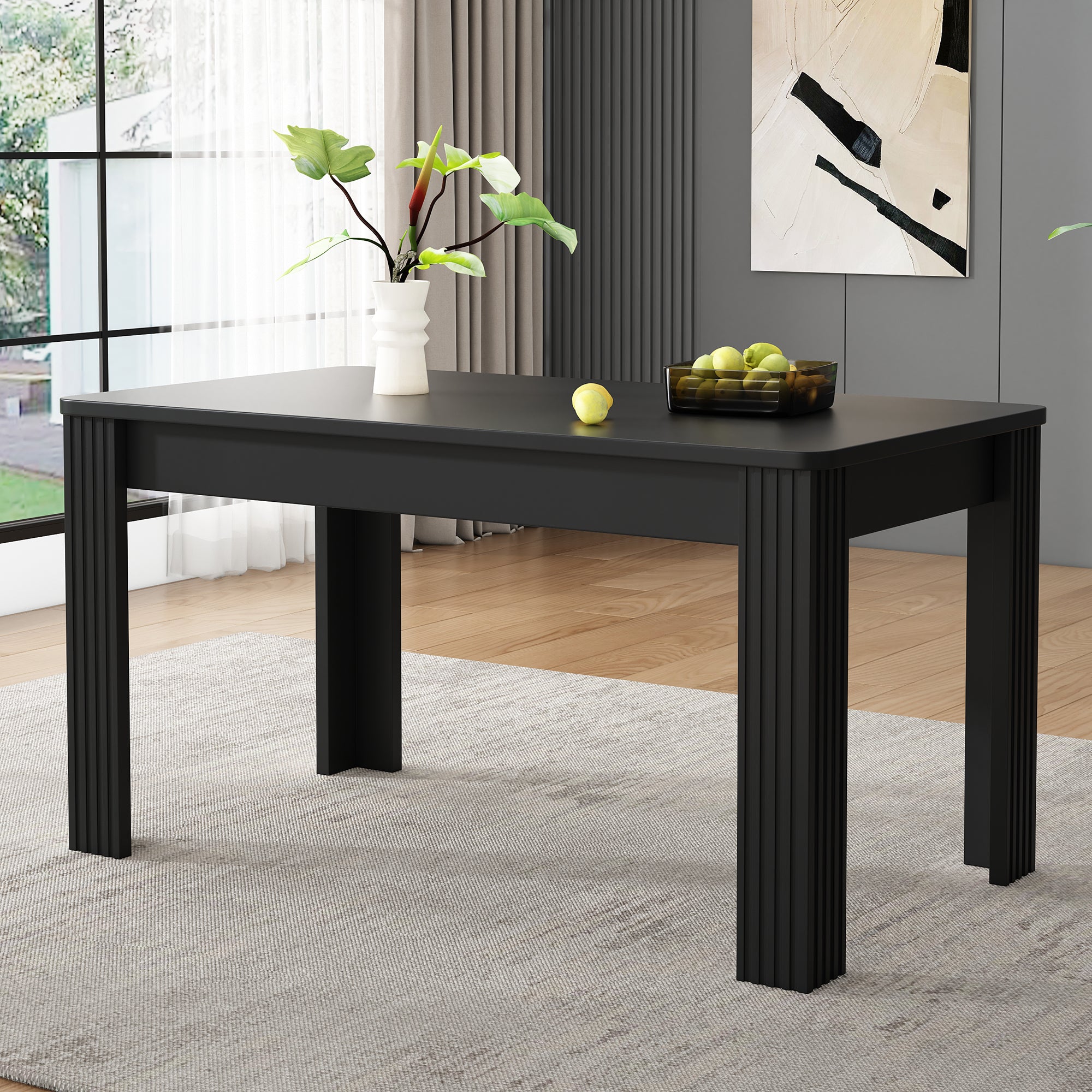 Dining Table Rectangular Modern Simple - Black