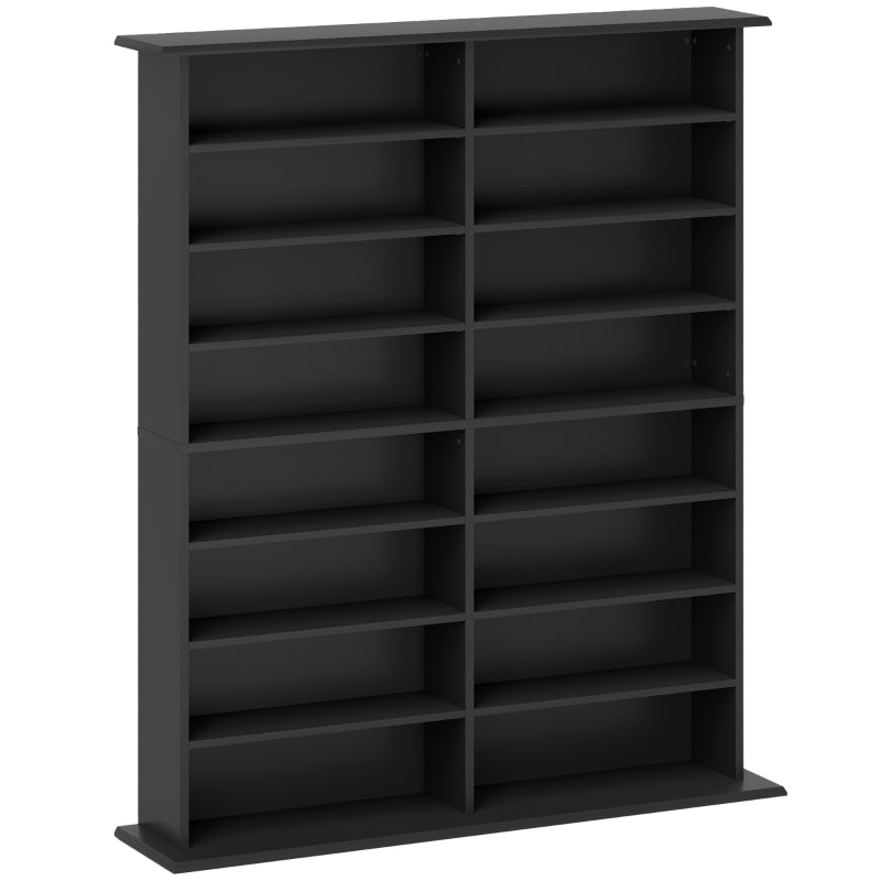 Media Shelf 16-Compartment Black