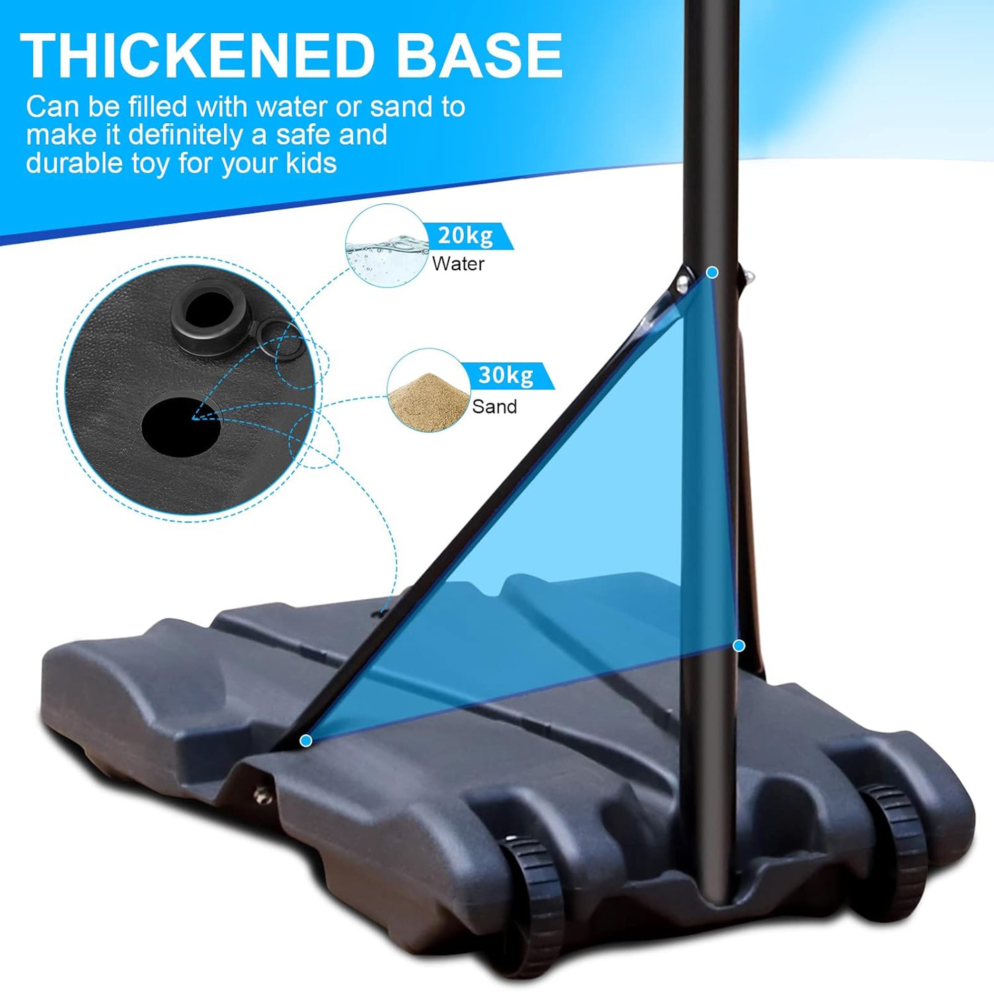 Basketball Hoop, Adjustable Height, Portable & Mobile, 8.5-10FT Range, Indoor/Outdoor Use