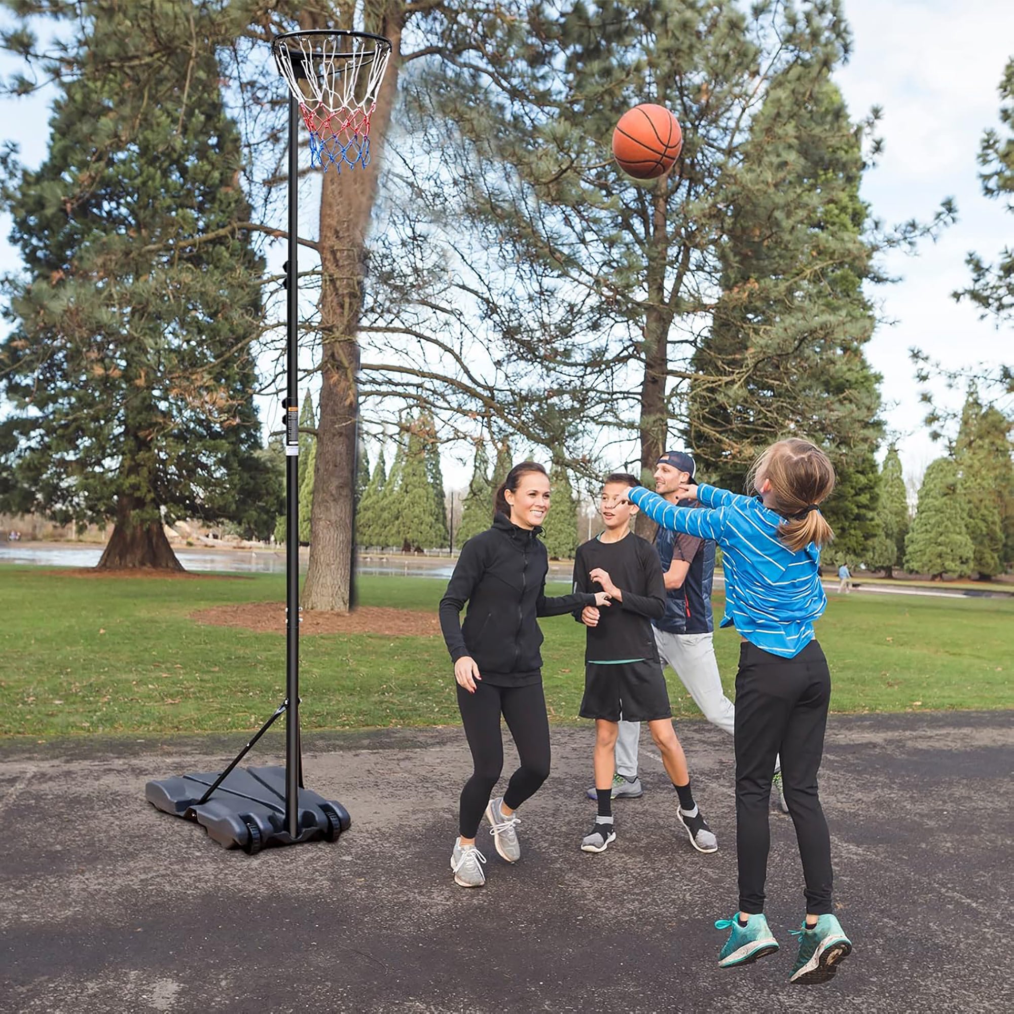 Basketball Hoop, Adjustable Height, Portable & Mobile, 8.5-10FT Range, Indoor/Outdoor Use