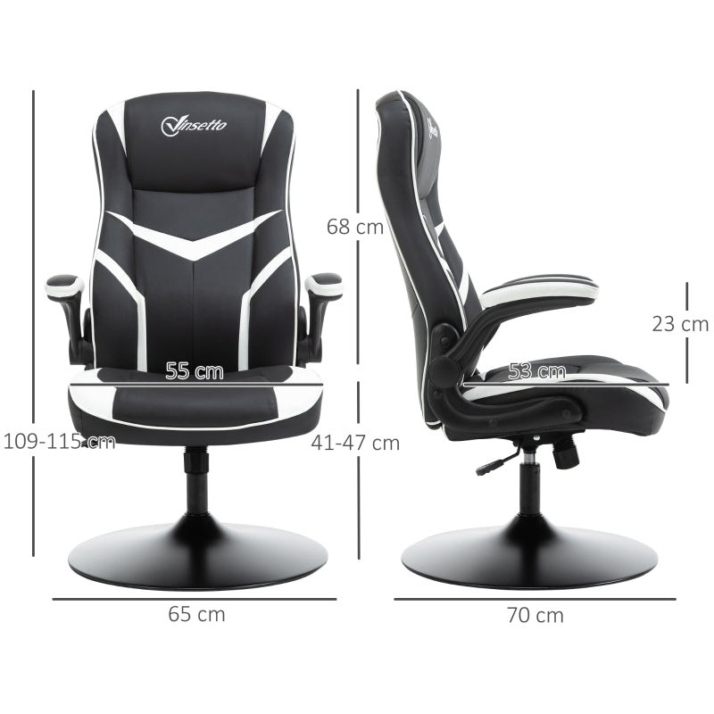 Gaming Chair Ergonomic Adjustable Height Swivel PVC Leather Black