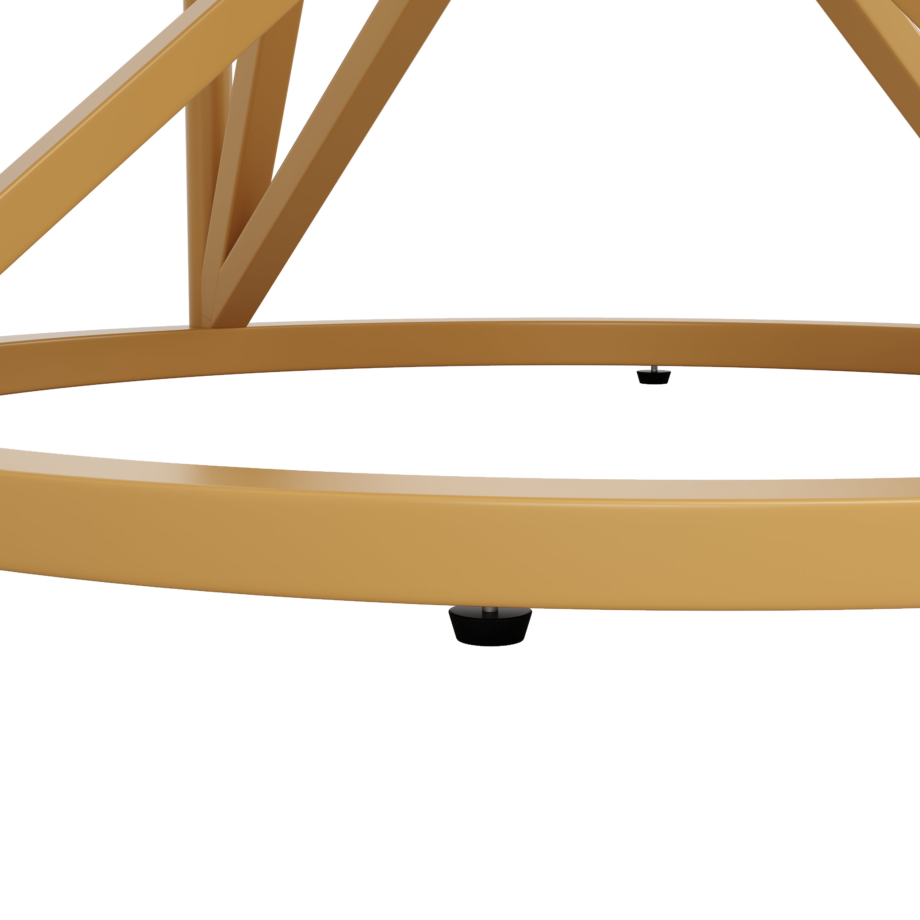 Round Dining Table 100cm Marbled MDF Geometric Metal Legs - Gold Accents