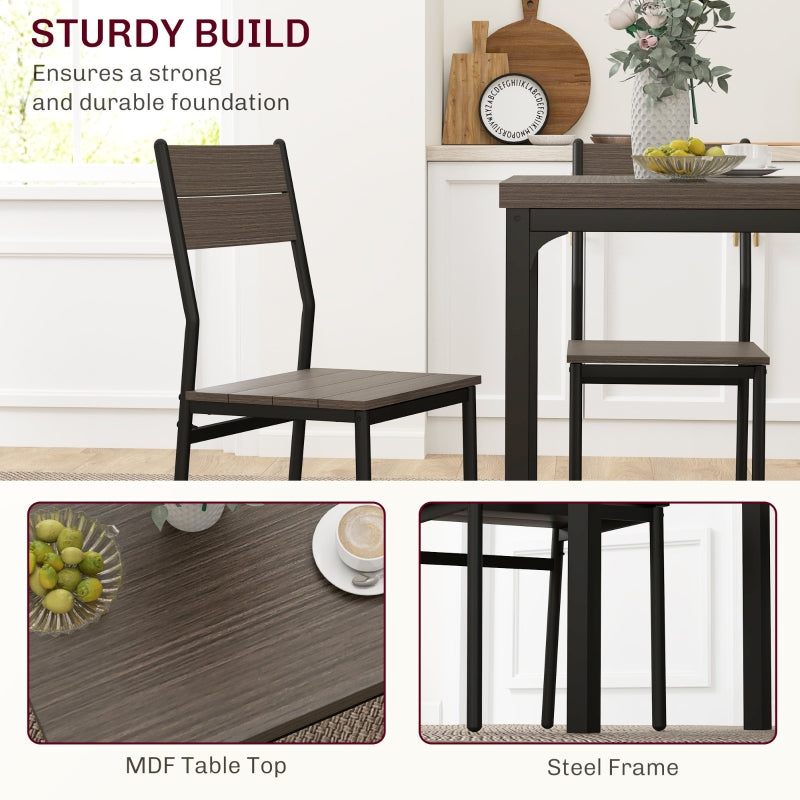 Three-Piece Dining Set Minimal Compact, Grey Wood Grain