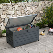 Garden Storage Box, 311L with Lock, Galvanised Steel Dark Grey