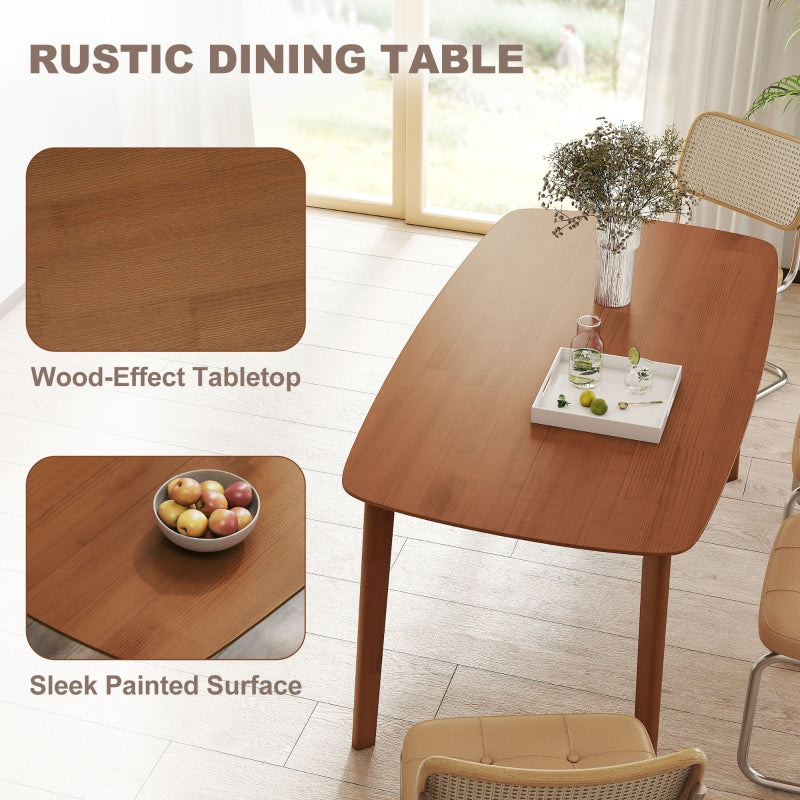 Pine Wood Dining Table Rectangular Light Brown