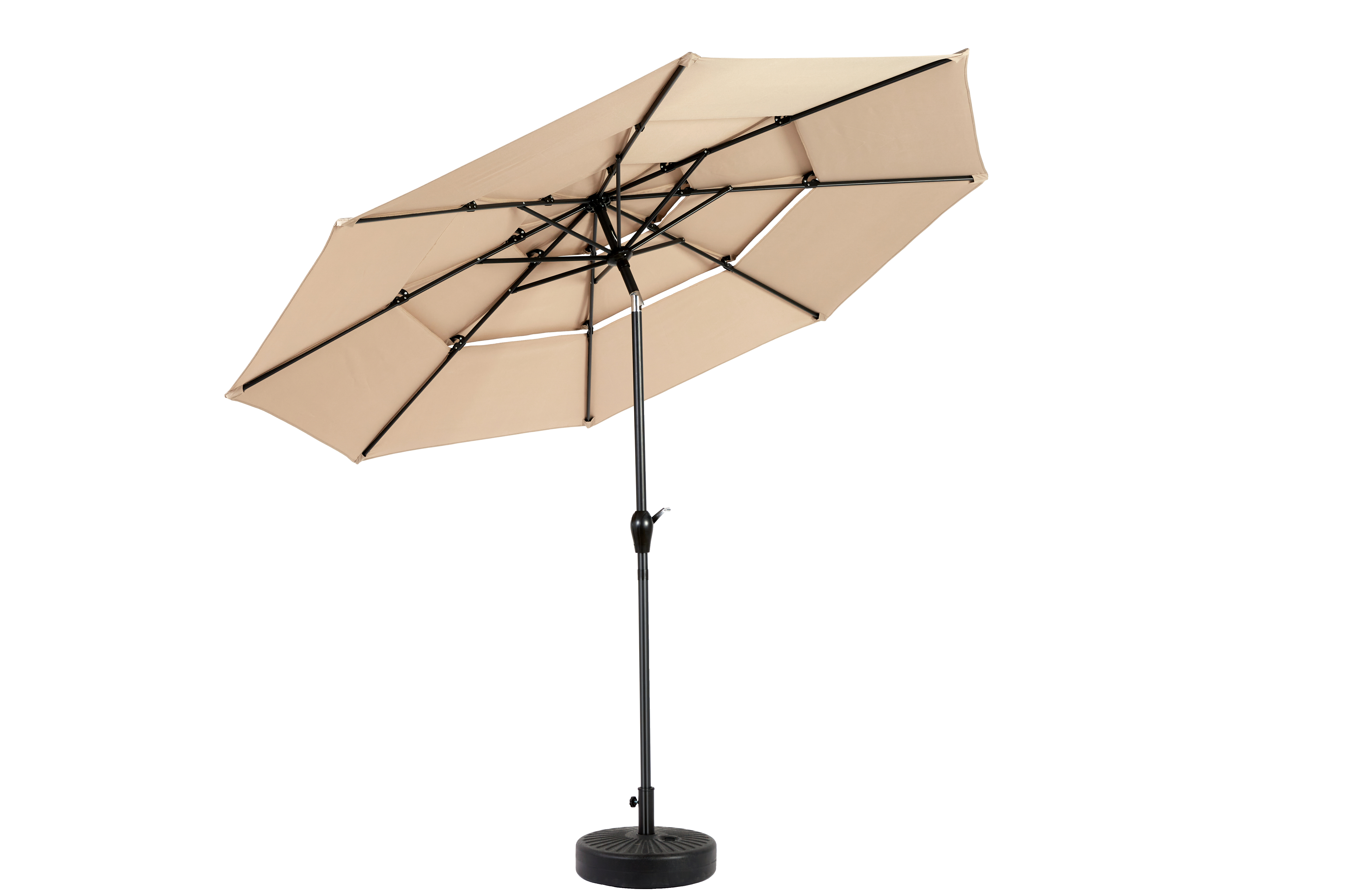 Outdoor Umbrella 14.8 Ft Double Sided Rectangular Large with Crank, Khaki