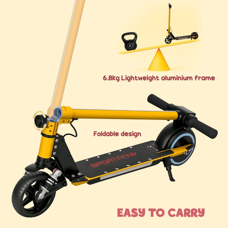 SPORTNOW Folding Electric Scooter, Dual Brakes, Front Suspension, Gold Tone