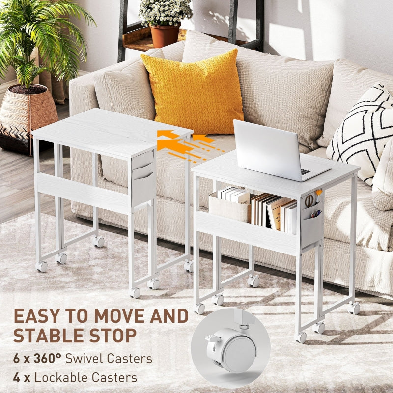 Drop Leaf Writing Work Desk - 63 cm, White