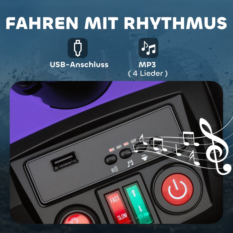 Children's Electric Quad Bike with 4 Wheels and MP3 Function, 24V Blue