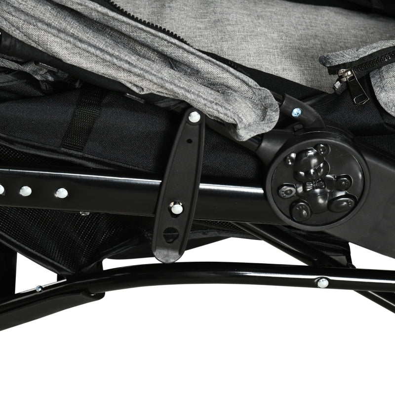 Dog Buggy, Foldable Pneumatic Tires, up to 25 kg, Red/Grey