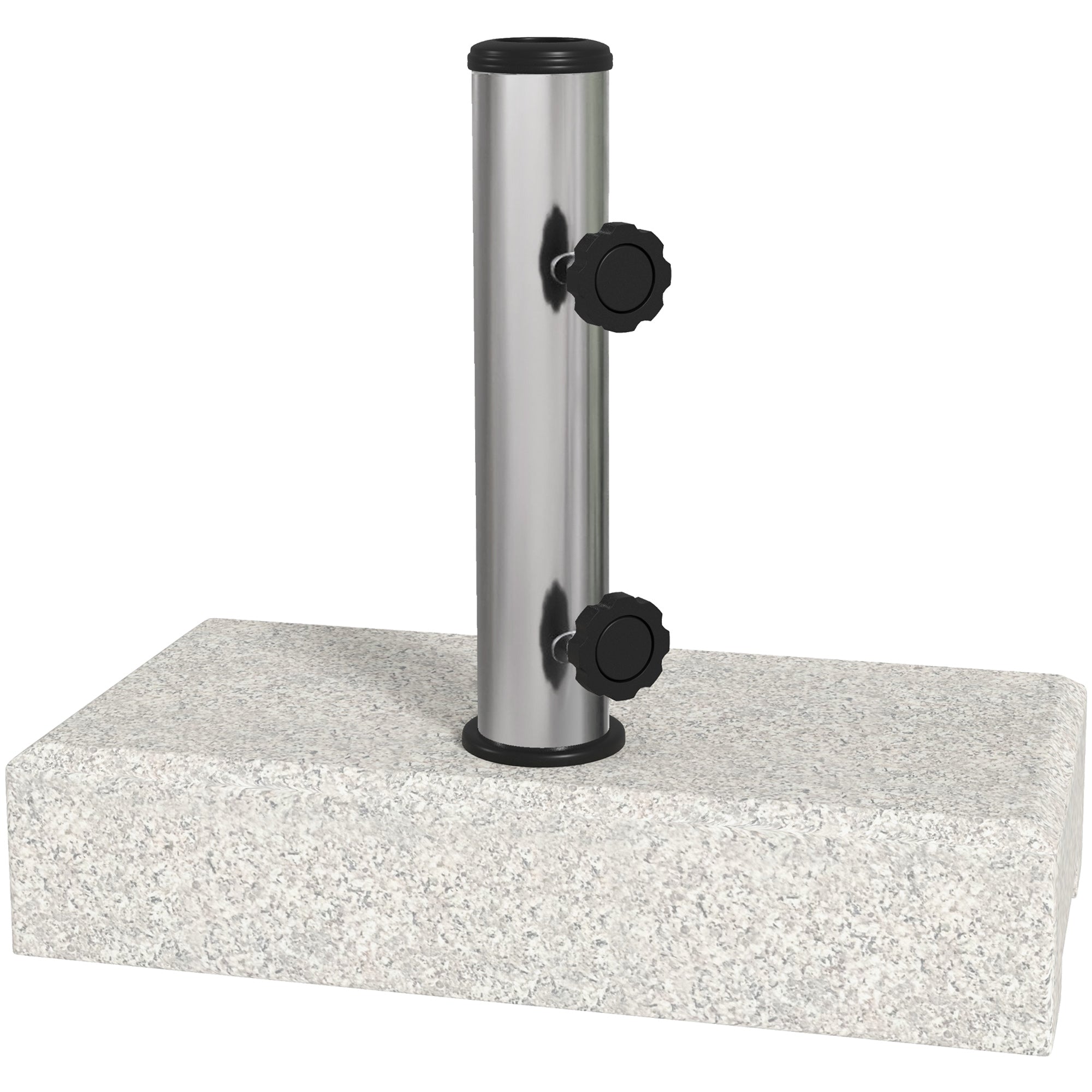 Parasol Base 25kg Semi-Circular Stand for 32/38/48mm Pole Garden/Balcony Granite Grey