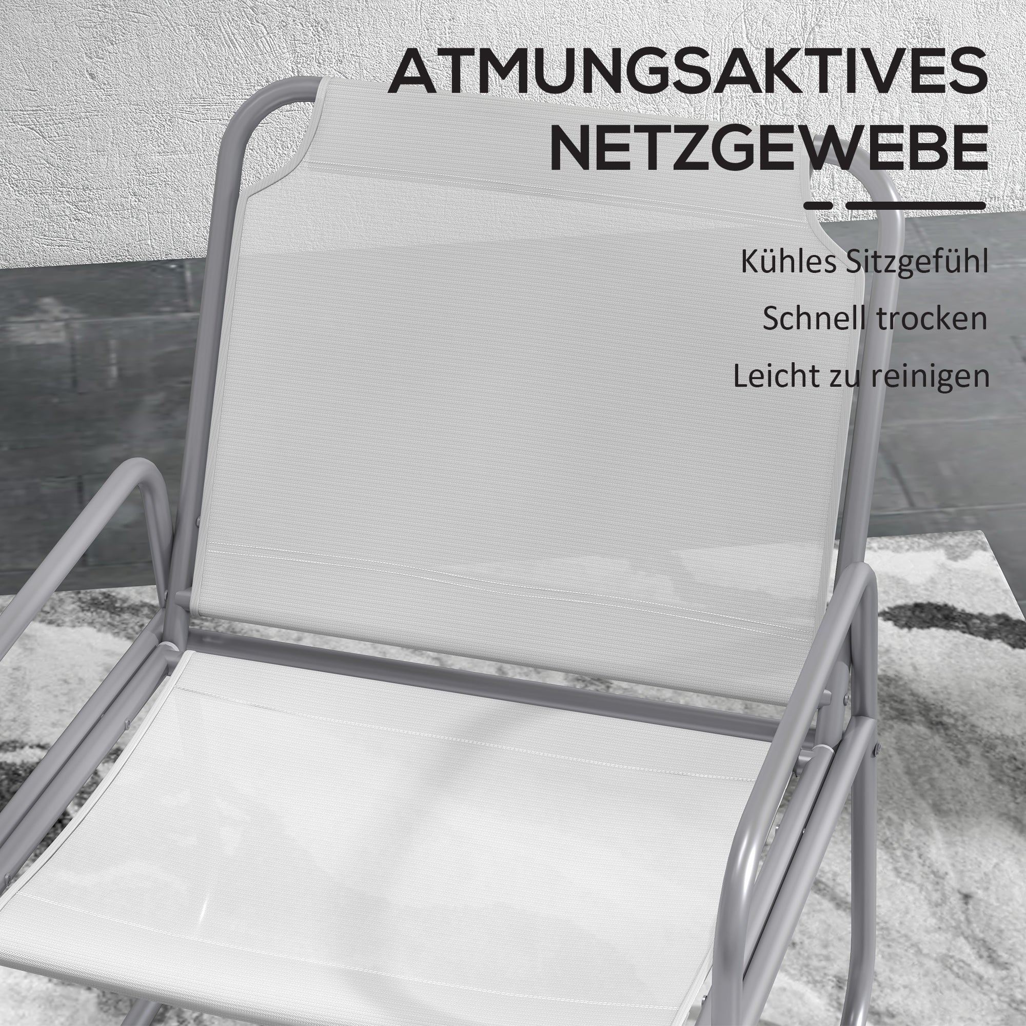 3-piece Bistro Set, Balcony Furniture, Mesh Light Grey