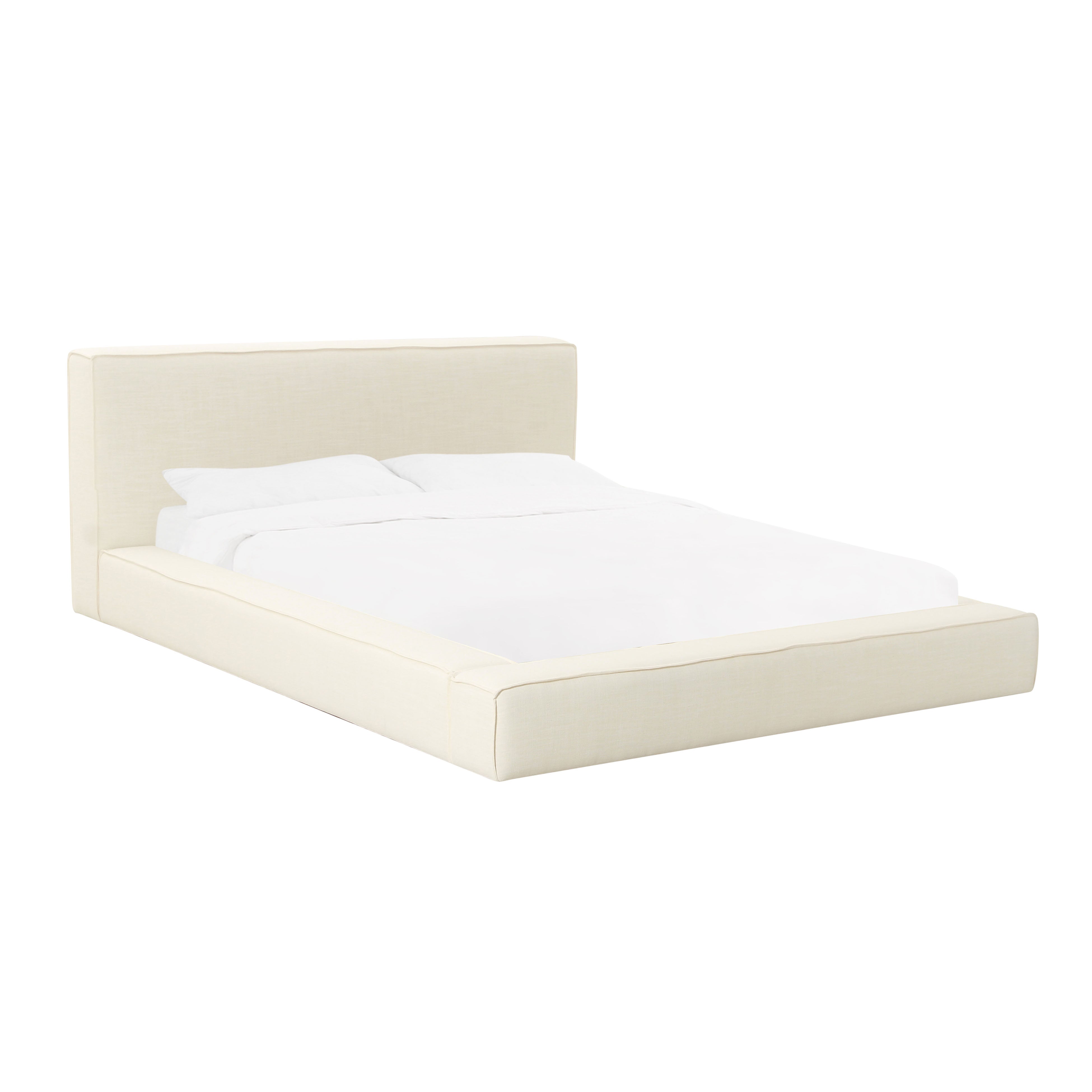 Olafur Super King Bed, Cream Linen