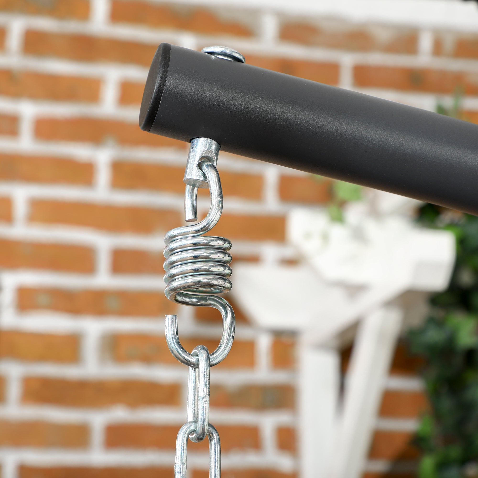 Outdoor PE Rattan Swing Chair Foldable Hanging Egg Chair with Metal Stand and Cushion, Light Grey