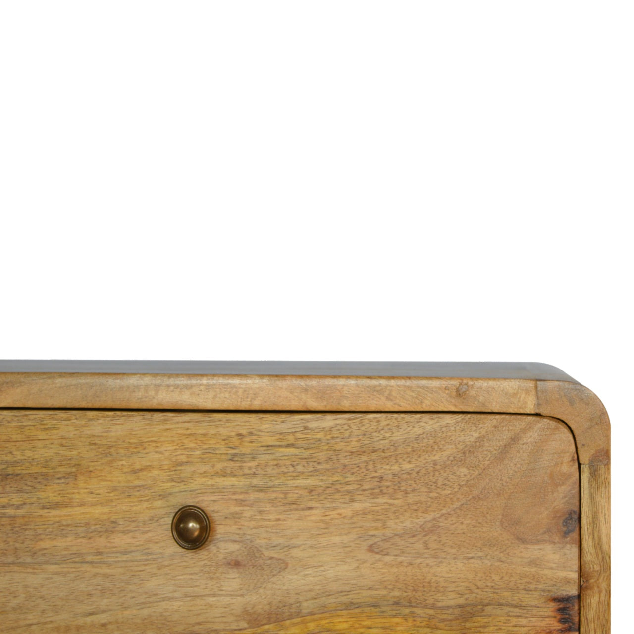 Solid Wood Floating Bedside 2 Drawer Oak-ish Brown