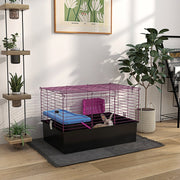 Small Animal Cage, Pet Playhouse with Platform and Ramp, 71 x 46 x 47cm