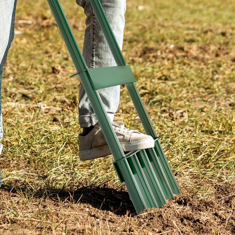 Lawn Aerator 30cm Wide Manual with Non-Slip Handle, Steel