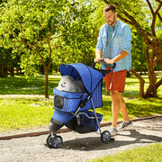 Dog Stroller, Foldable Lightweight, Blue
