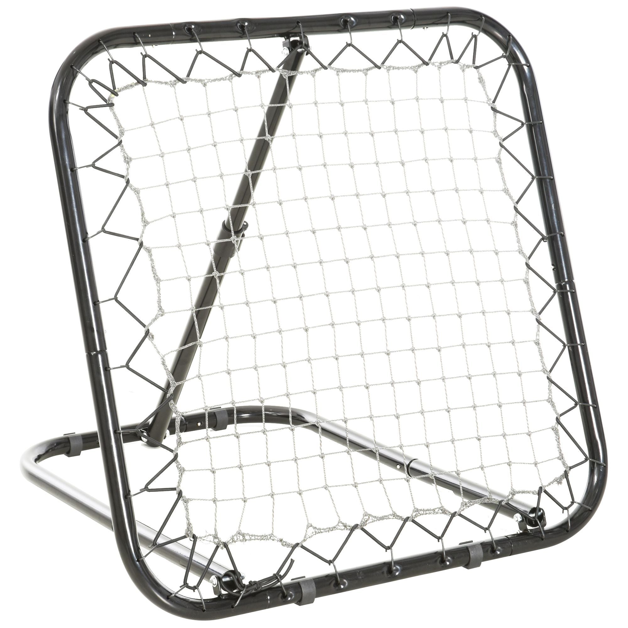Football Rebounder Foldable Kickback Goal 5 Levels, Metal Black