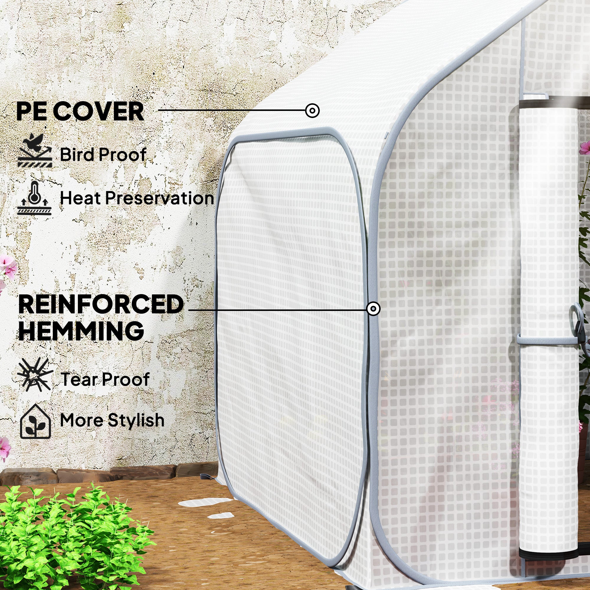 Pop-Up Greenhouse 150 x 148cm White