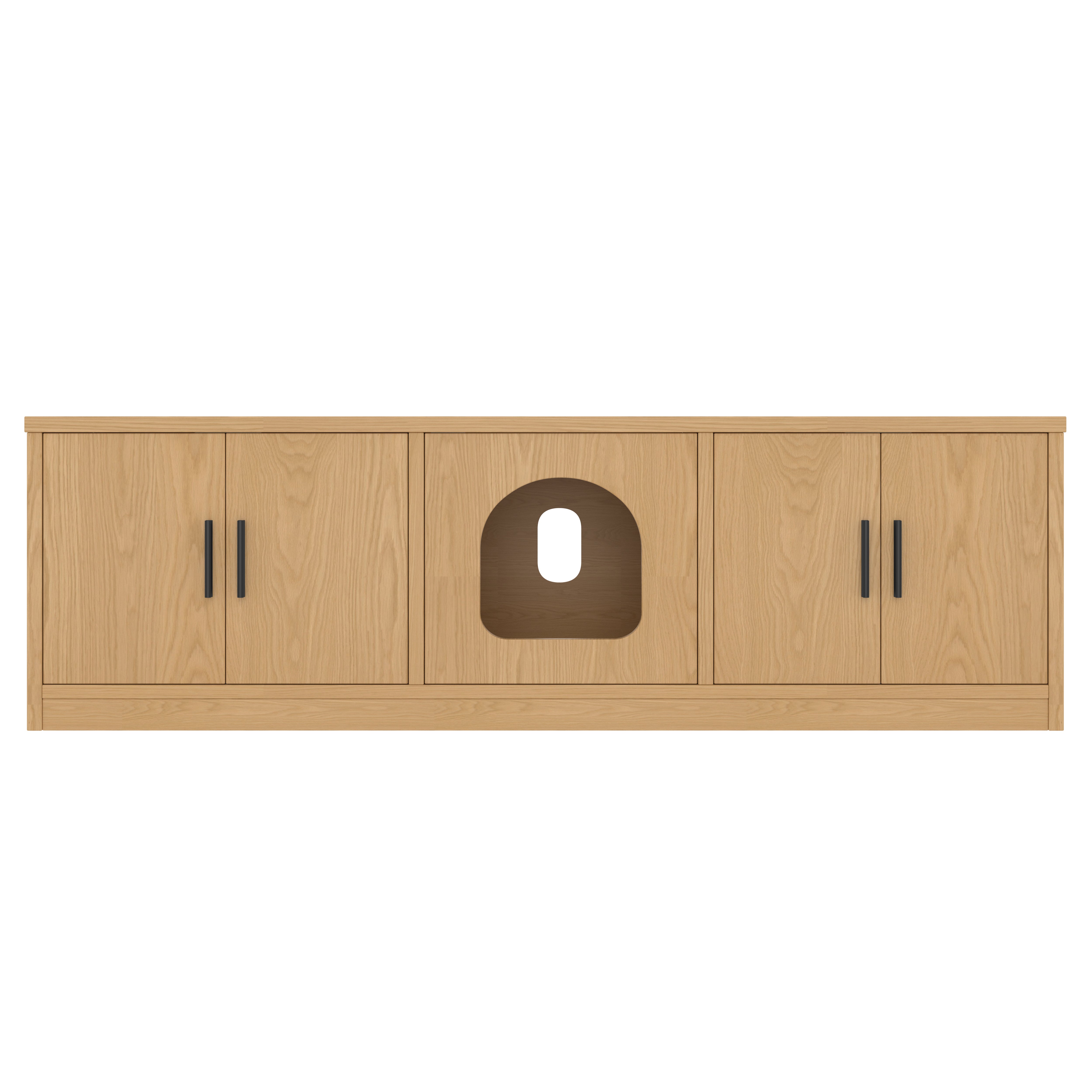 Hidden Cat Cabinet, 140 x 40 x 45.5 cm with Integrated Scratching Post & Ventilation