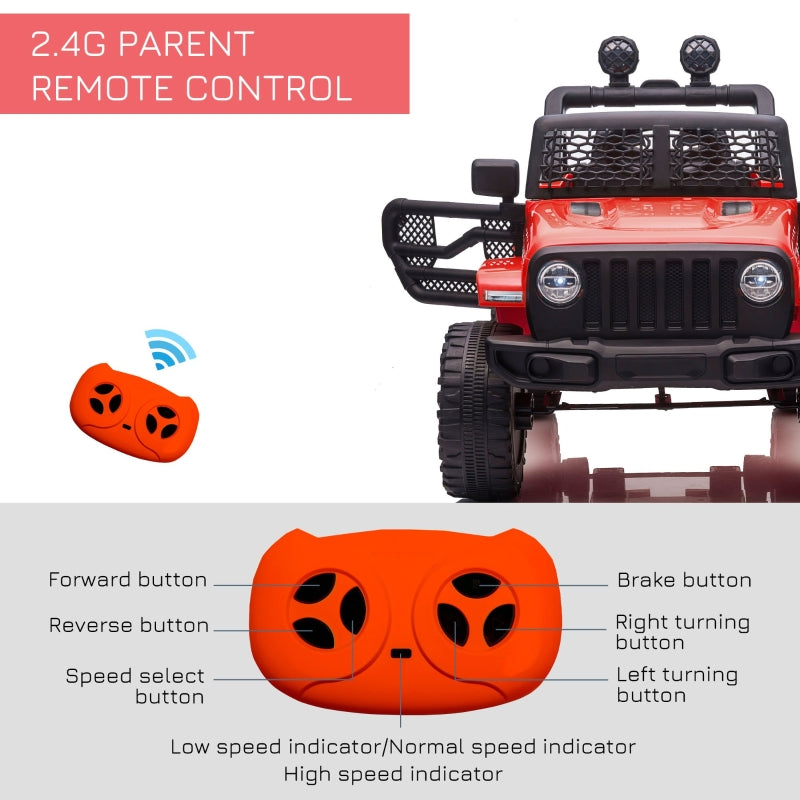 Kids Electric Ride On Car 12V Off Road Toy with Remote Control, Red