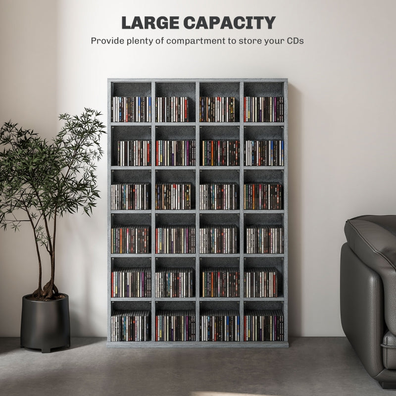 CD Storage Unit Adjustable Shelves 89 x 130.5 cm Cement Grey