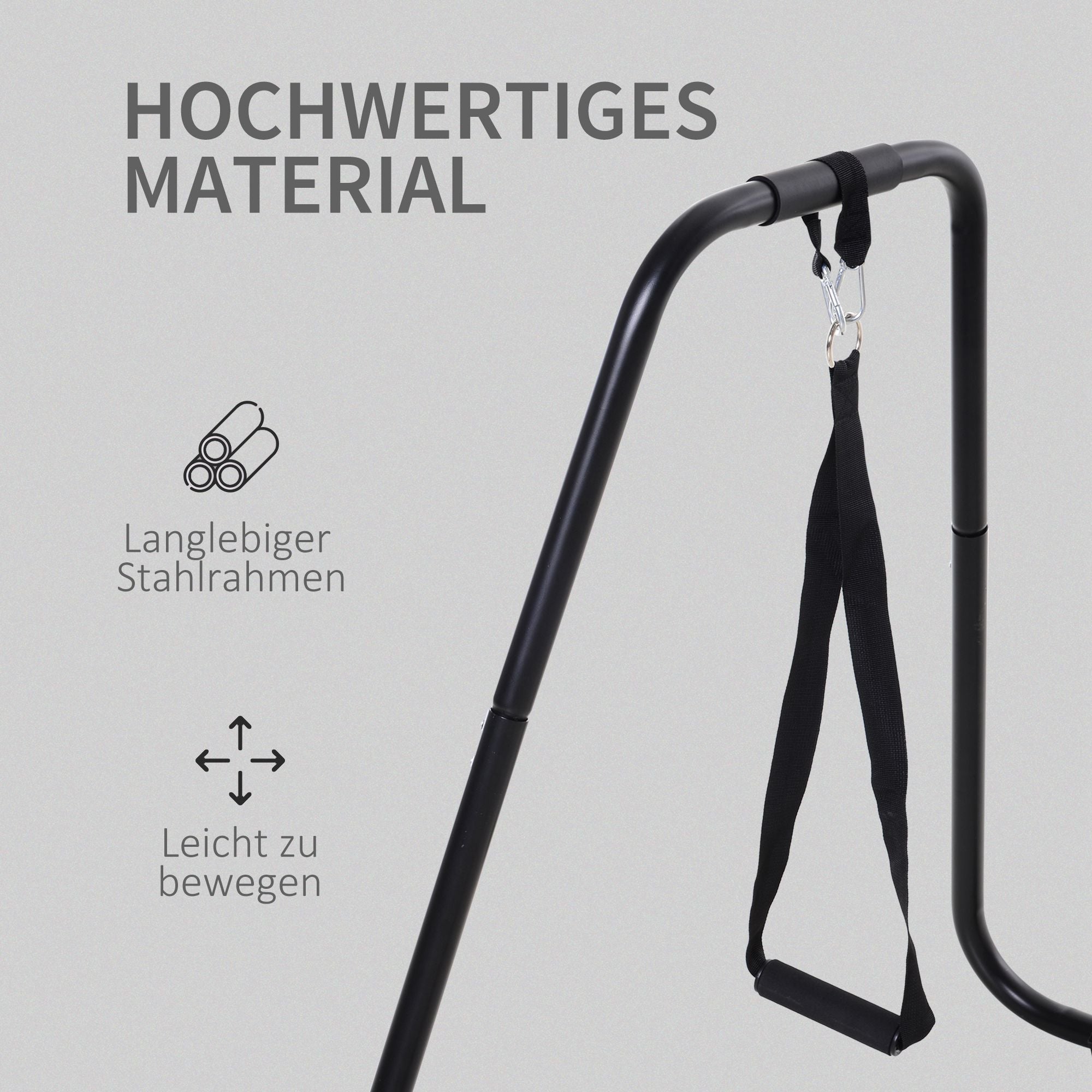 Dipstation Dip Stand, Sling Trainer, Steel, Black