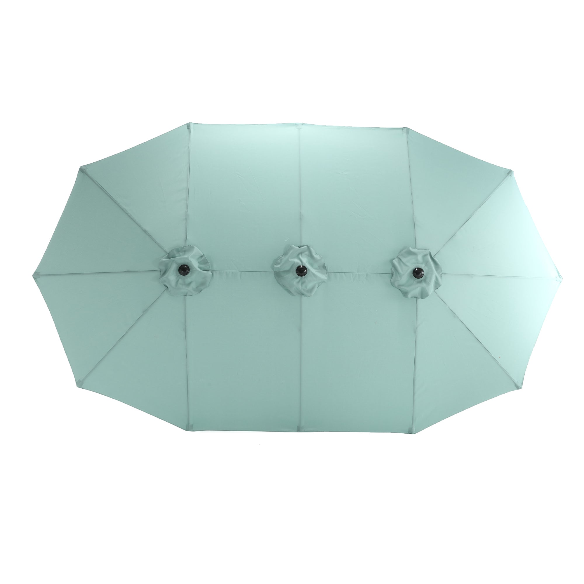 Double Sided Outdoor Umbrella, 14.8 Ft Rectangular Large with Crank, Light Green