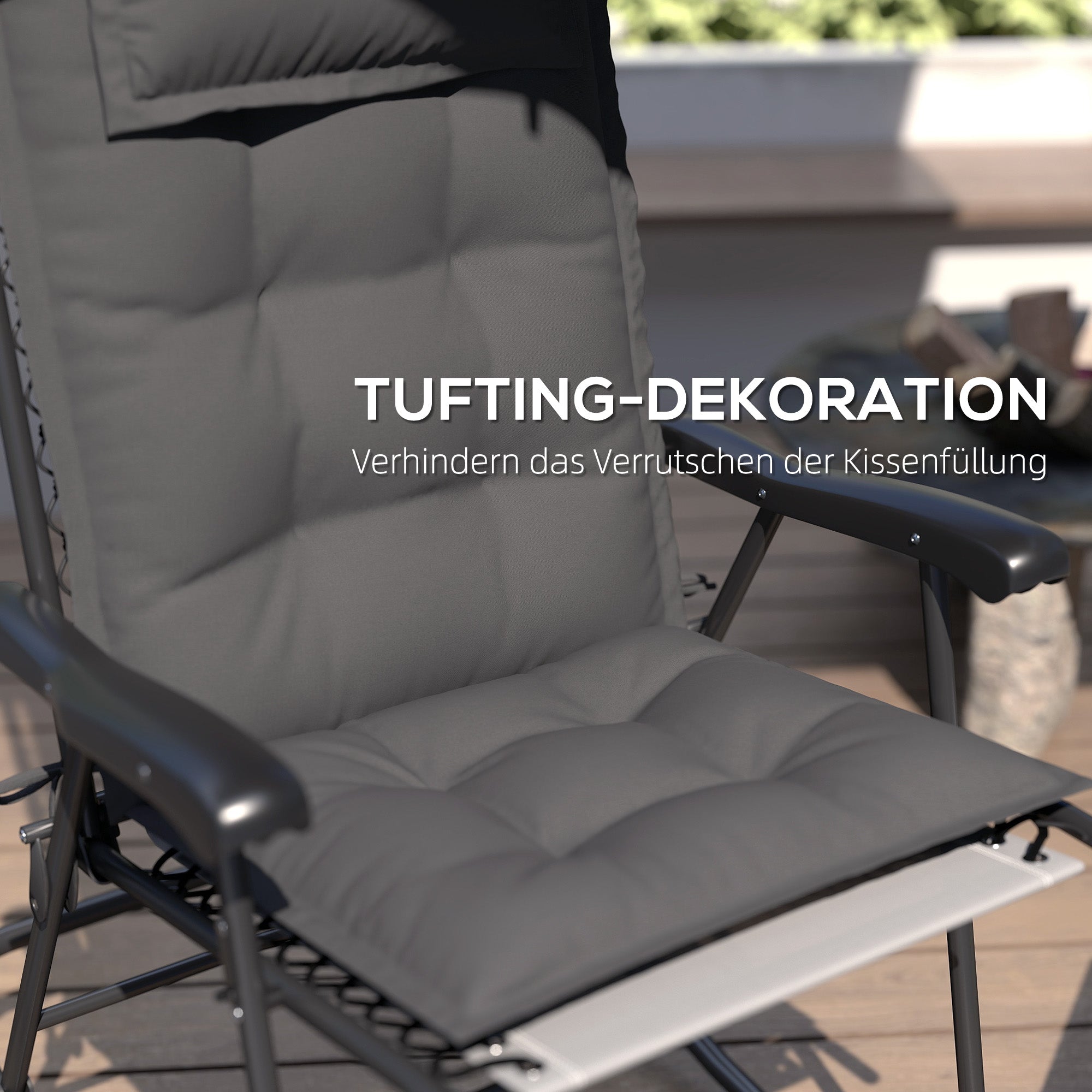 Cushions for Sun Loungers, Set of 2 Water-Repellent 50x116x5 cm, Dark Grey