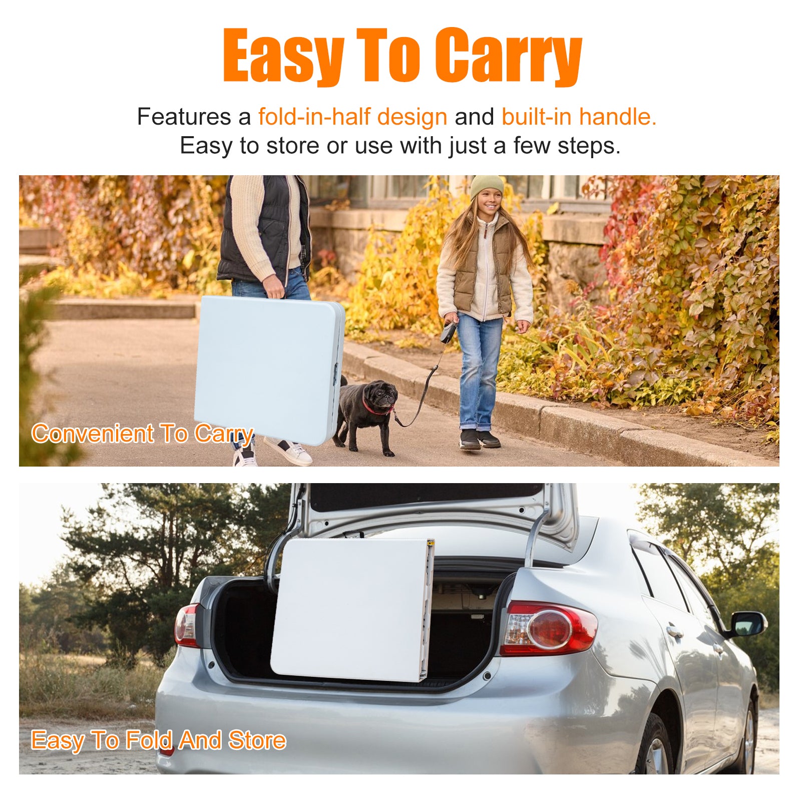 Portable Folding Table 180cm Heavy Duty (White)