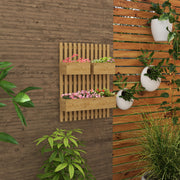 Wall-mounted Garden Planters with Trellis & 3 Planter Boxes, Carbonised Wood