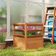 Raised Bed Planter with Trellis, Open Floor, Wood