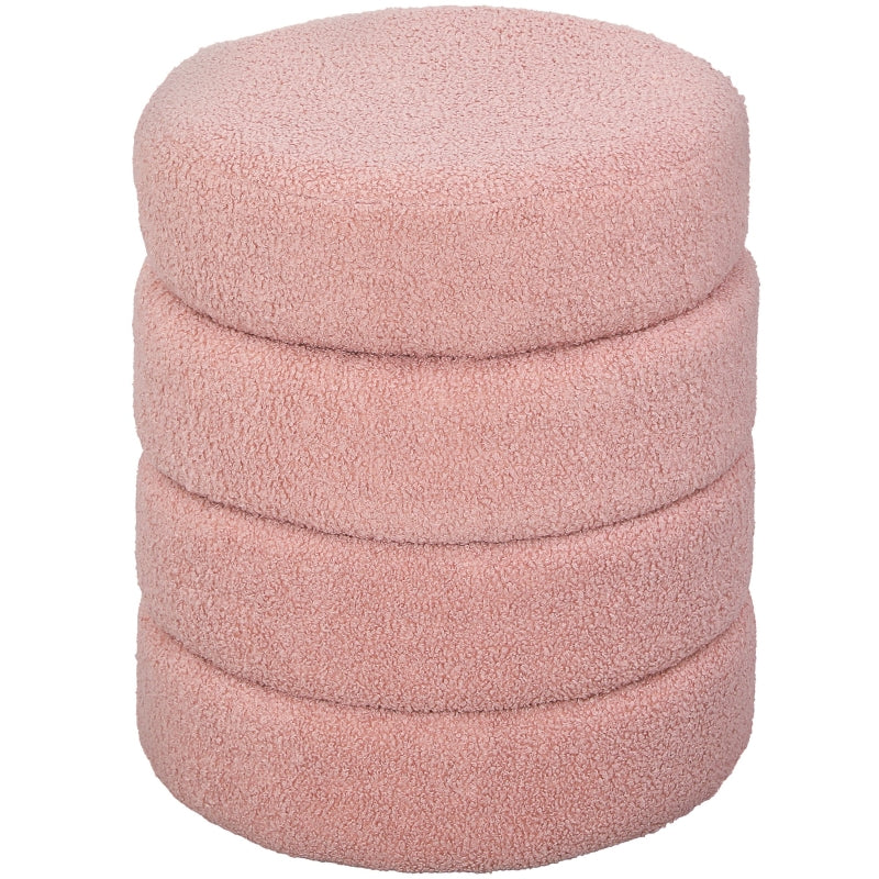 Stool round teddy fleece 120 kg pink