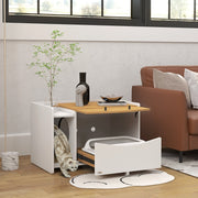 Cat Litter Box, Extendable Cabinet, Oak/White