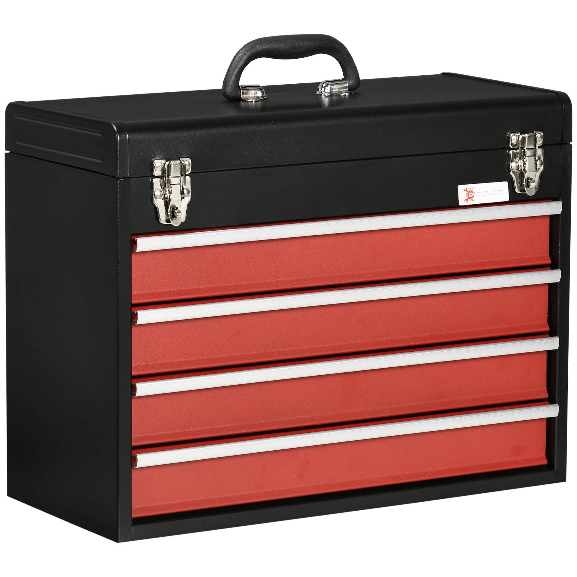 DURHAND tool case 4 drawers lock, steel black and red