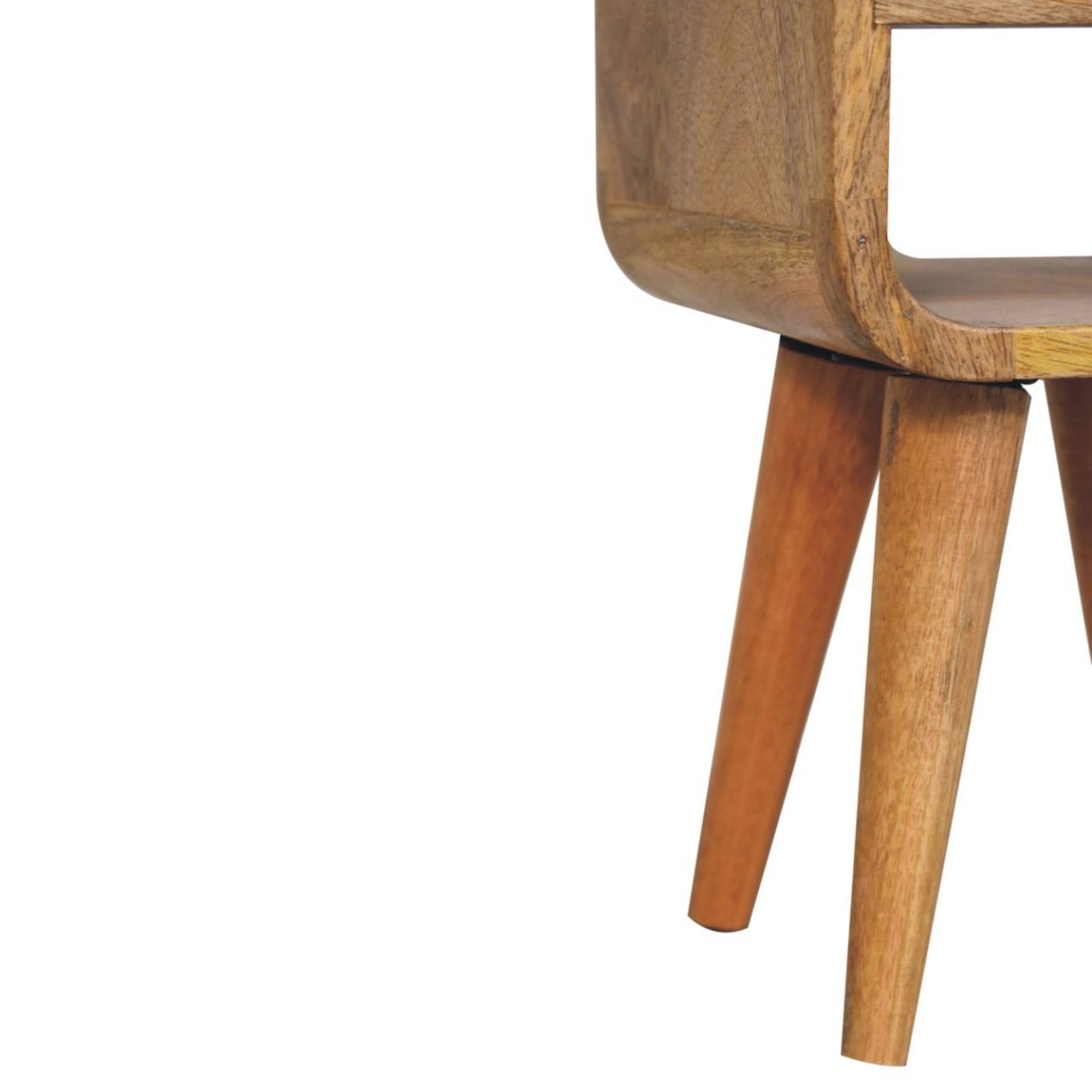 Solid Wood Extra Mini Bedside with 1 Drawer and Open Slot, Brown