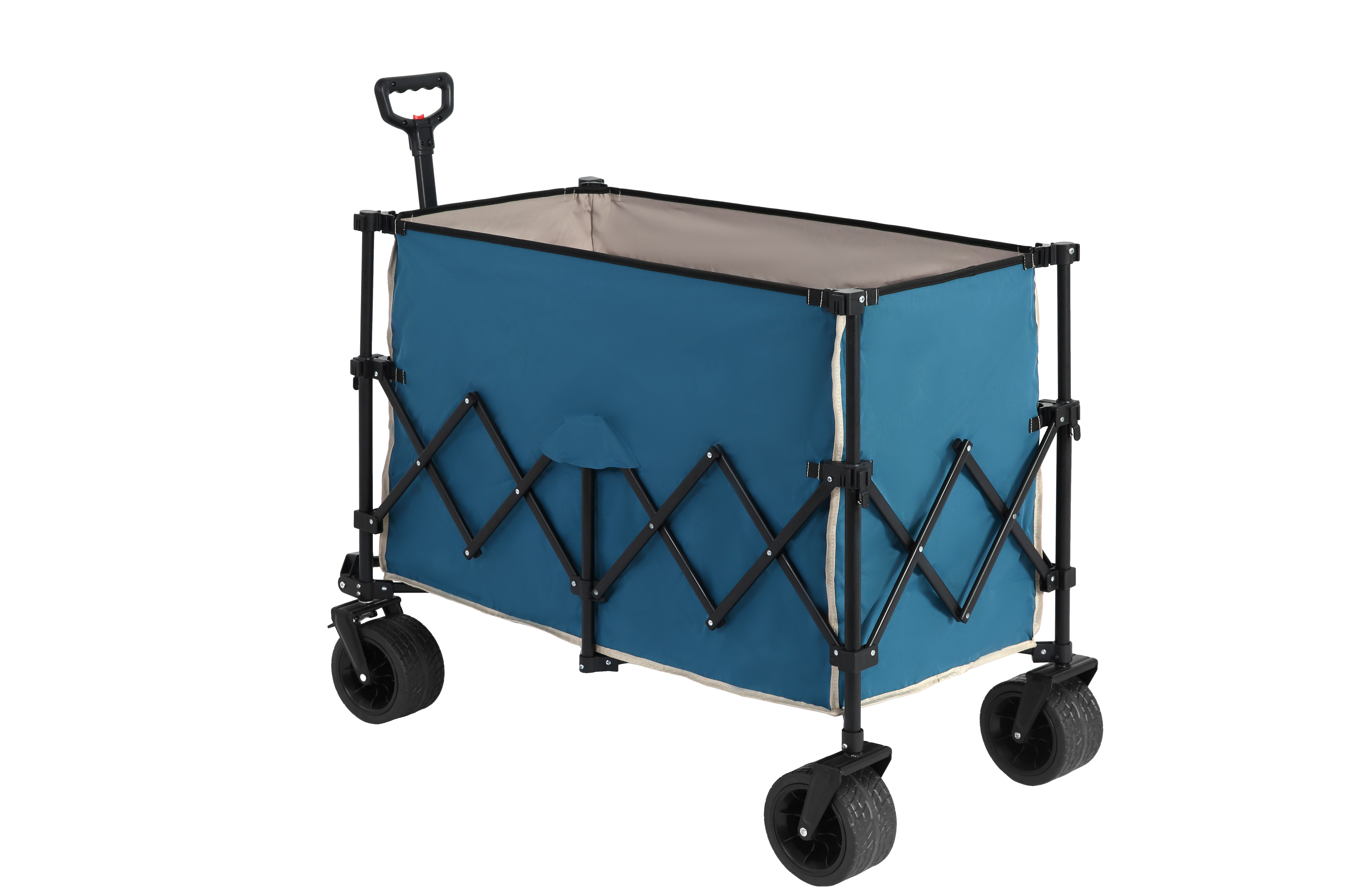 Beach Wagon, Collapsible 220lbs, Heavy Duty, All-Terrain Wheels, Blue