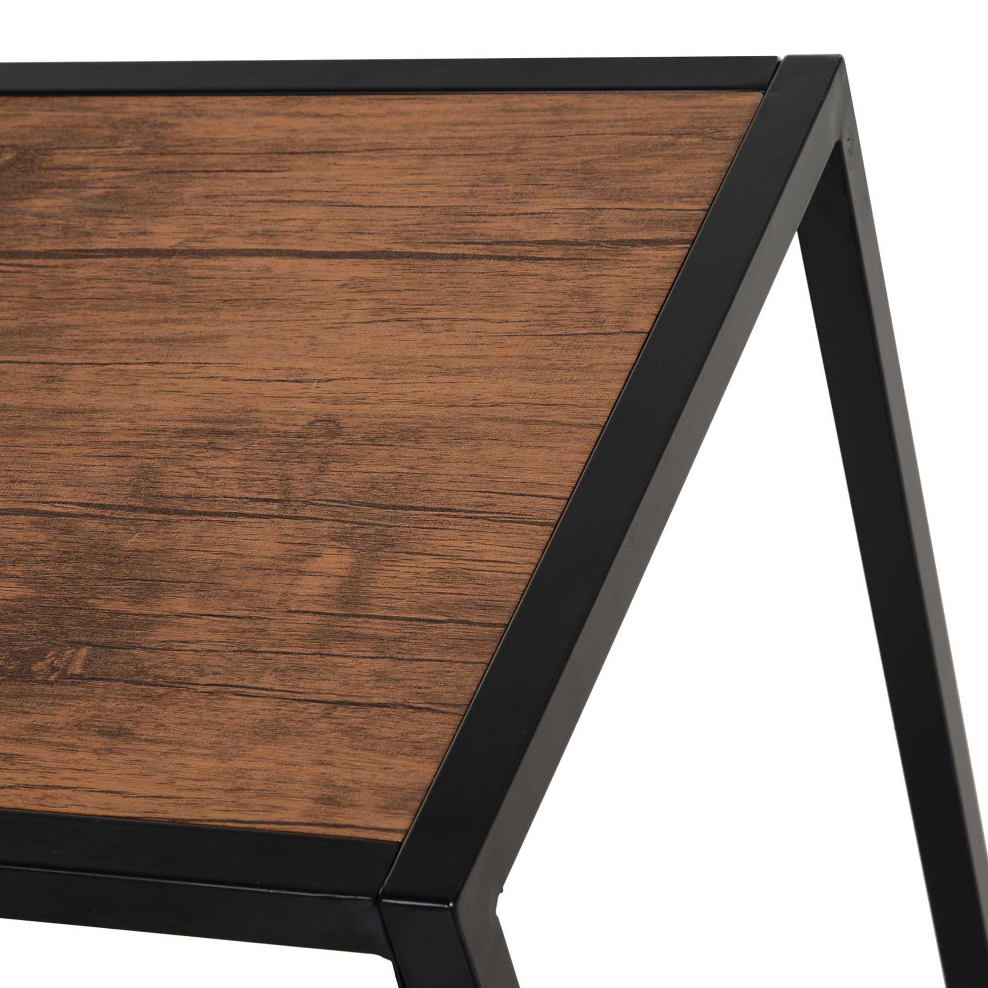 Dining Set with 2 Chairs, Kitchen Table Group, Metal and Natural Wood